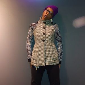 Upcycled raglan sleeved jacket/vest